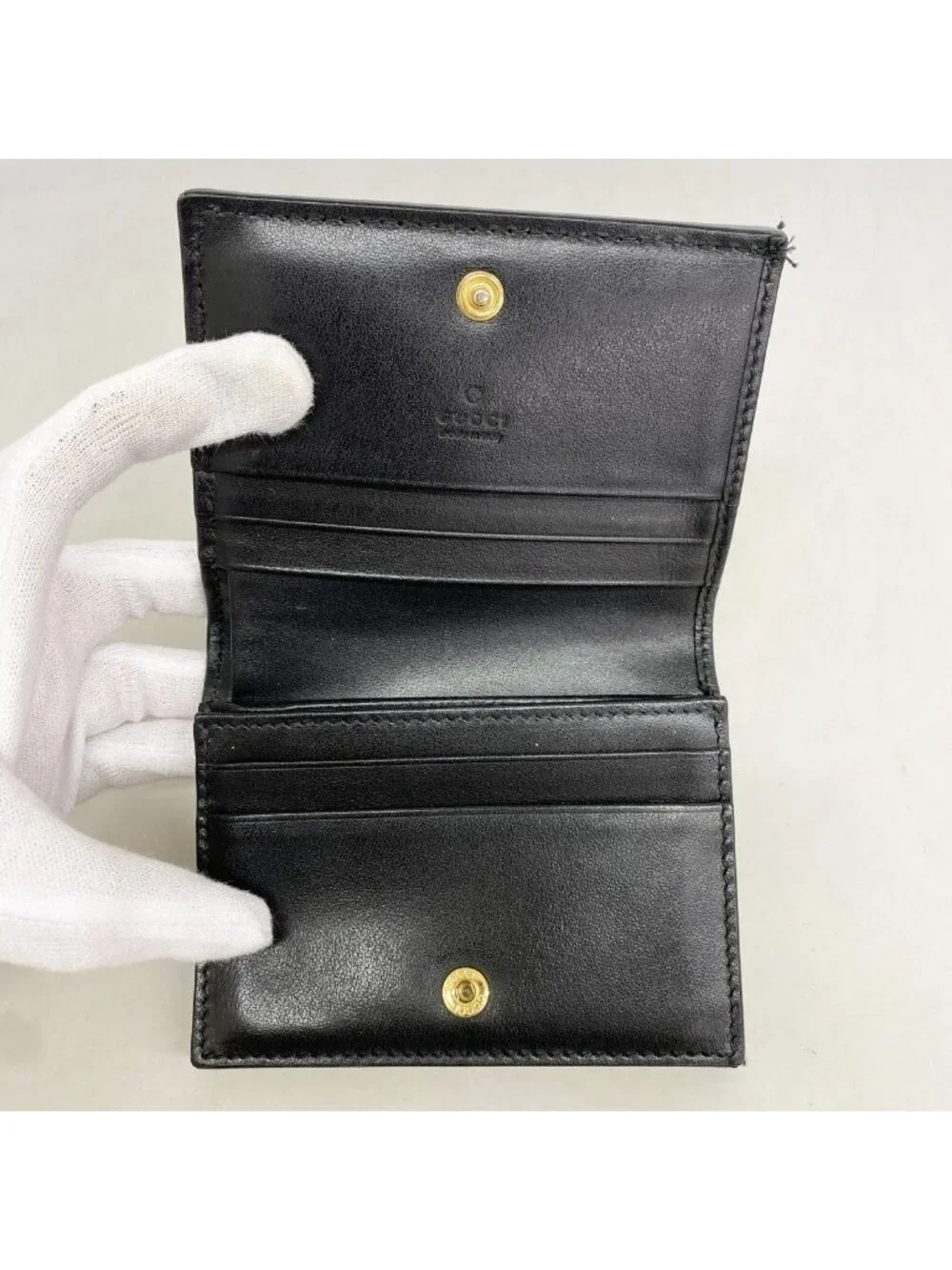 Gucci Wallet GG Matelasse Leather Black Gold - Picture 3 of 8